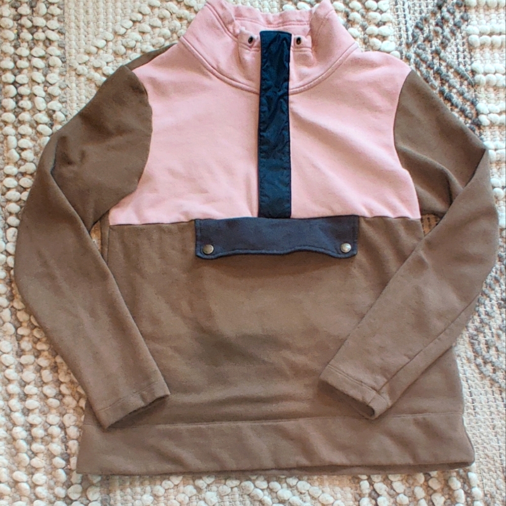 LL Bean Signature Anorak Color Block pullover sweatshirt medium